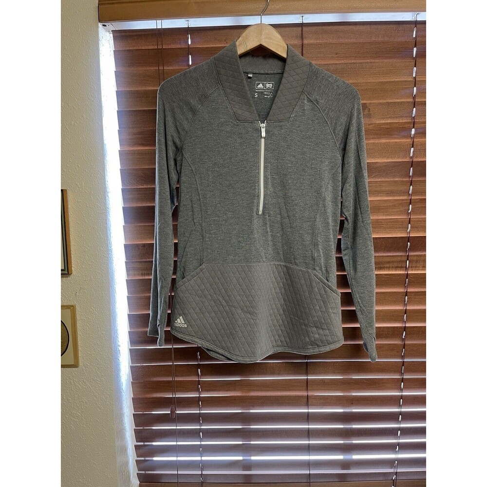 Adidas Golf 1/4 Zip Pullover Women's Small Gray Holographic Zipper